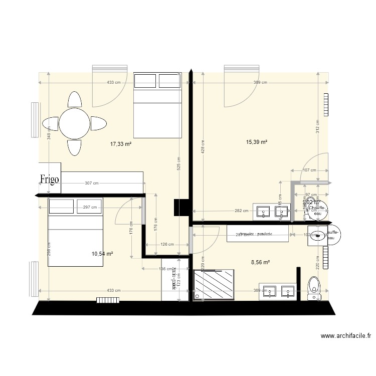 maison appartement v4. Plan de 5 pièces et 53 m2