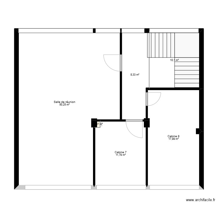 Cannelle Existant etage. Plan de 6 pièces et 99 m2