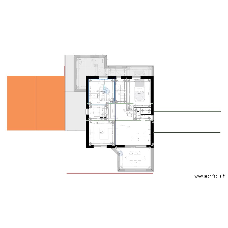 salles de bain modifiées. Plan de 0 pièce et 0 m2