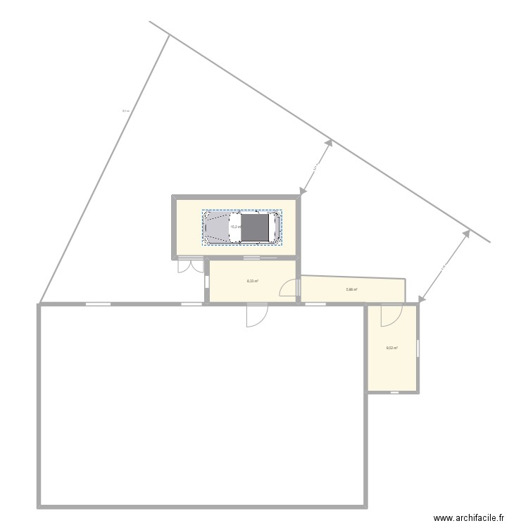 ebauche guip 5. Plan de 4 pièces et 39 m2