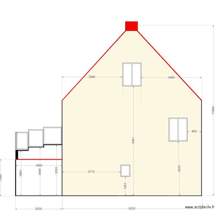 veranda coté est. Plan de 0 pièce et 0 m2