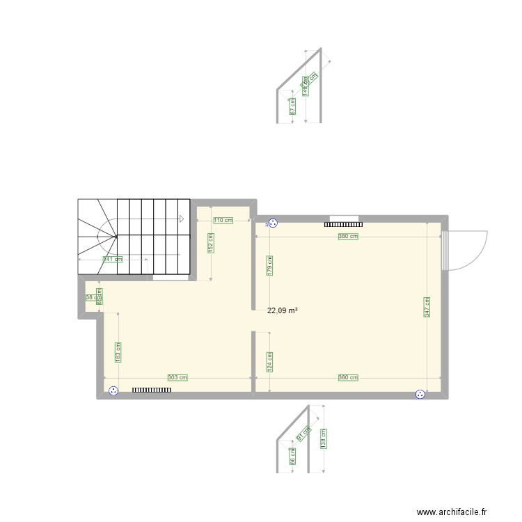 grenier2. Plan de 1 pièce et 22 m2