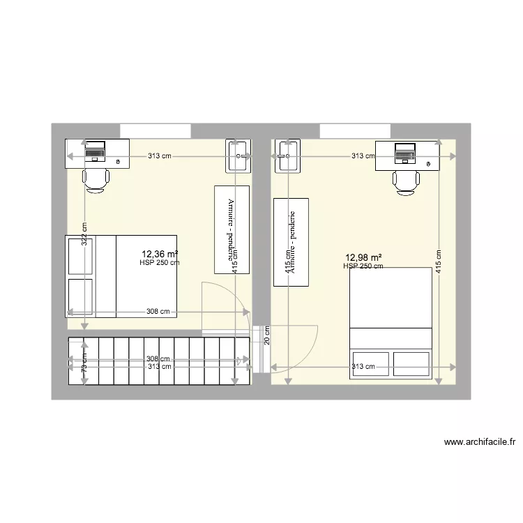 maison  &eacute;tage. Plan de 