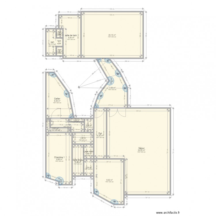 niveau inferieur villa . Plan de 0 pièce et 0 m2