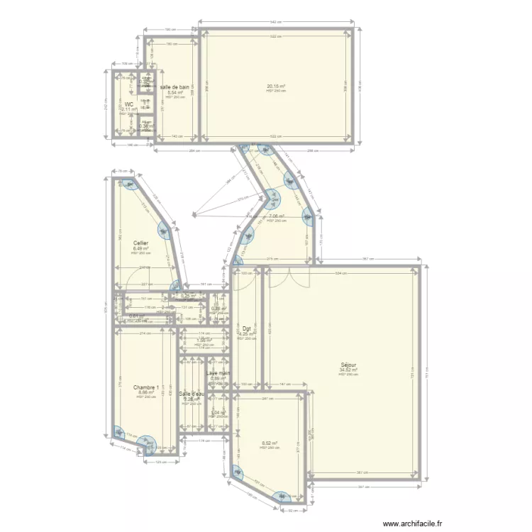 niveau inferieur villa . Plan de niveau inferieur villa . Plan de