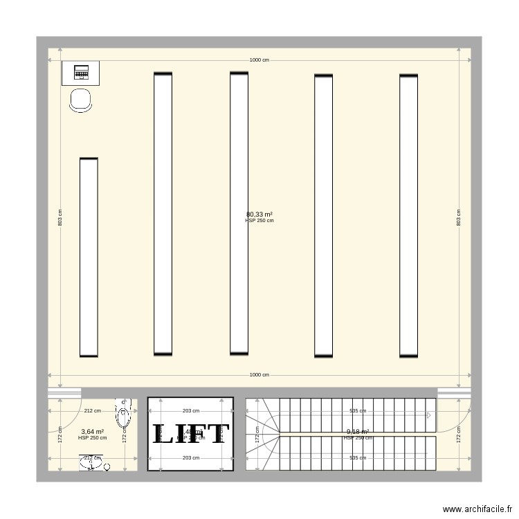 Planta 3. Plan de 4 pièces et 97 m2