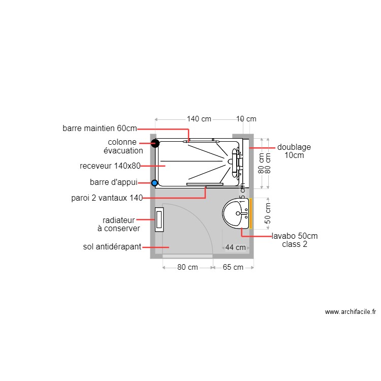 jeanne. Plan de 1 pièce et 3 m2