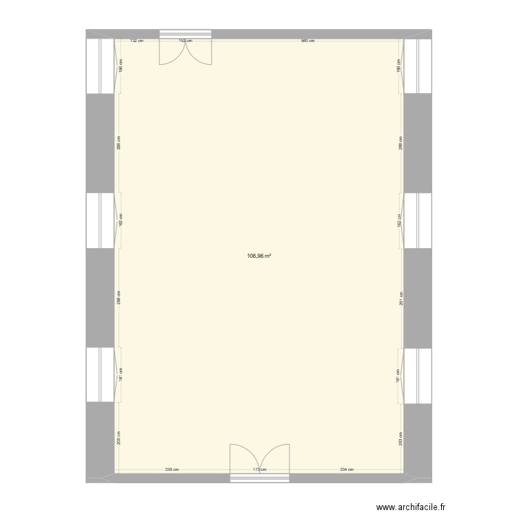 Seminaire salle. Plan de 1 pièce et 107 m2