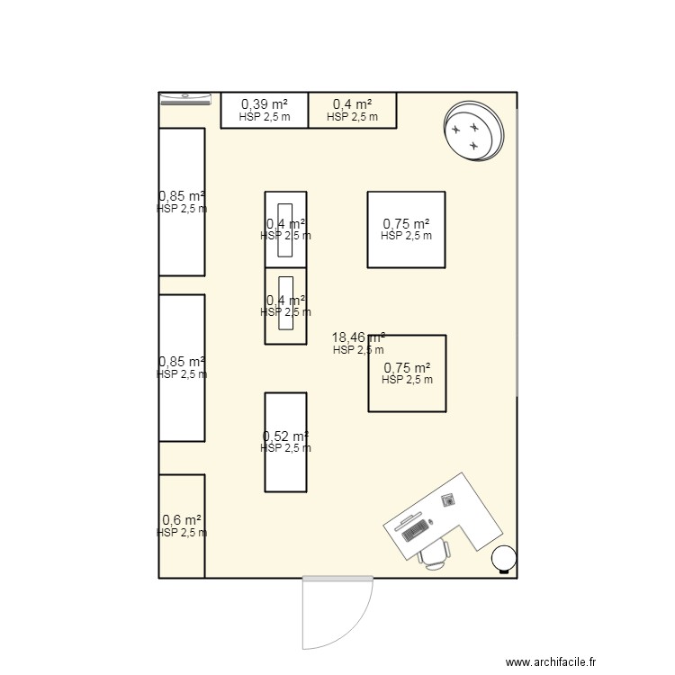 SHERYS. Plan de 11 pièces et 25 m2