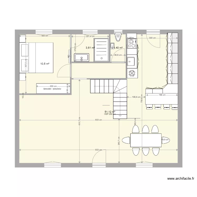 MAISON GENEVIVIEVE RDC V2. Plan de 