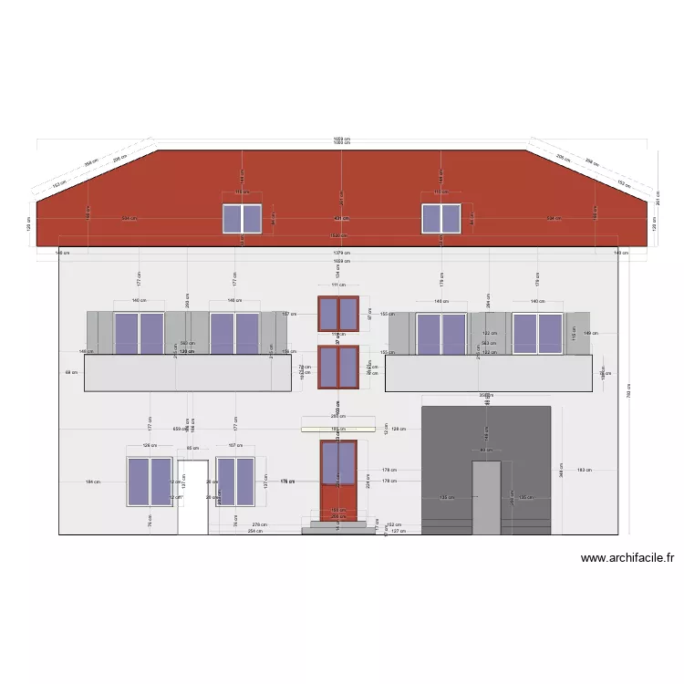 Facade Face Chatillon. Plan de 