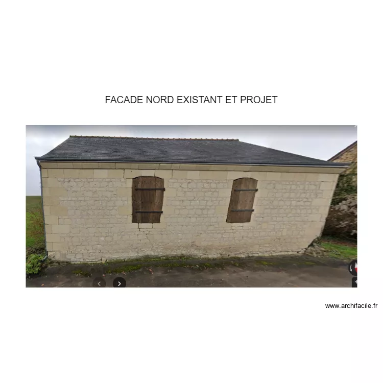 FACADE NORD EXISTANT ET PROJET. Plan de 