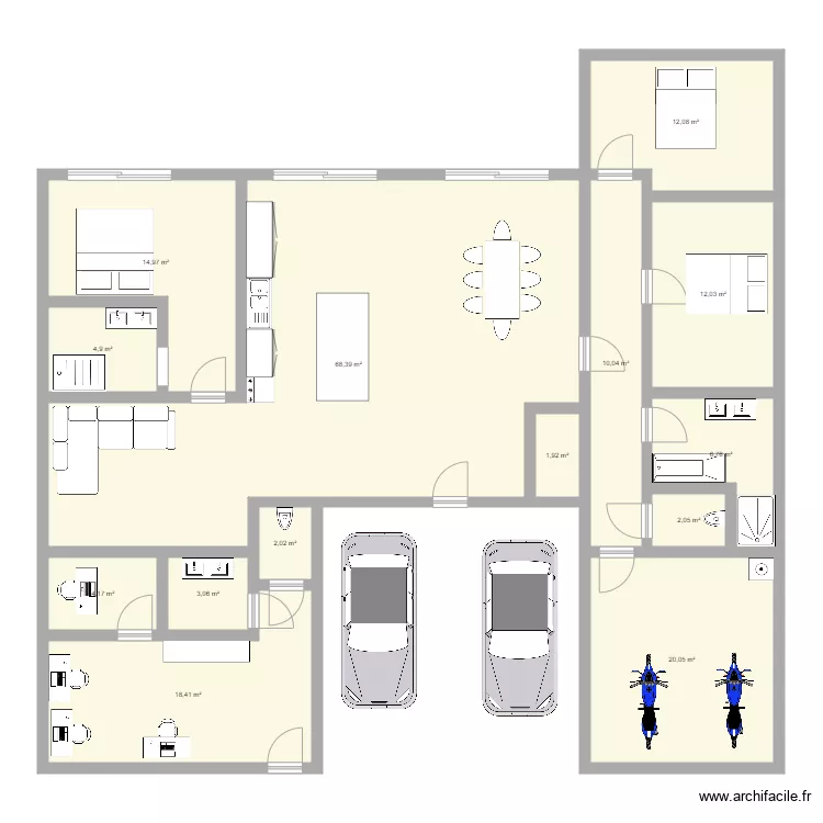150 surface habitable. Plan de 