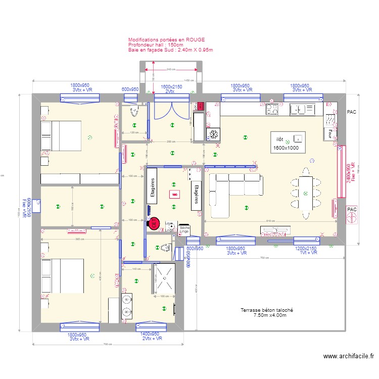 Maison Saint DOLAY . Plan de 1 pièce et 111 m2