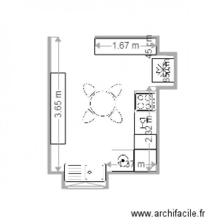 CUISINE F2 1ER ETAGE. Plan de 0 pièce et 0 m2