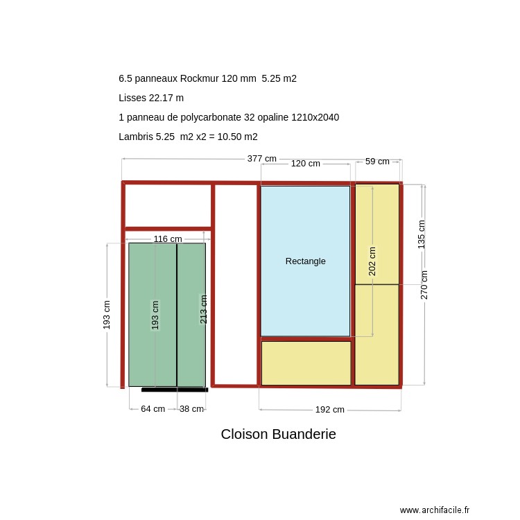 cloison  Buanderie. Plan de 0 pièce et 0 m2