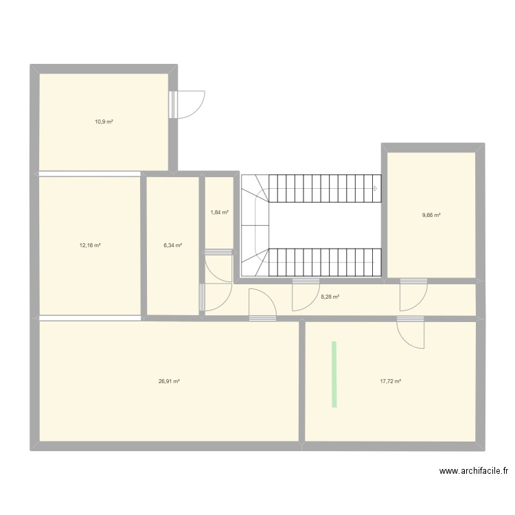 Gautherot. Plan de 8 pièces et 94 m2