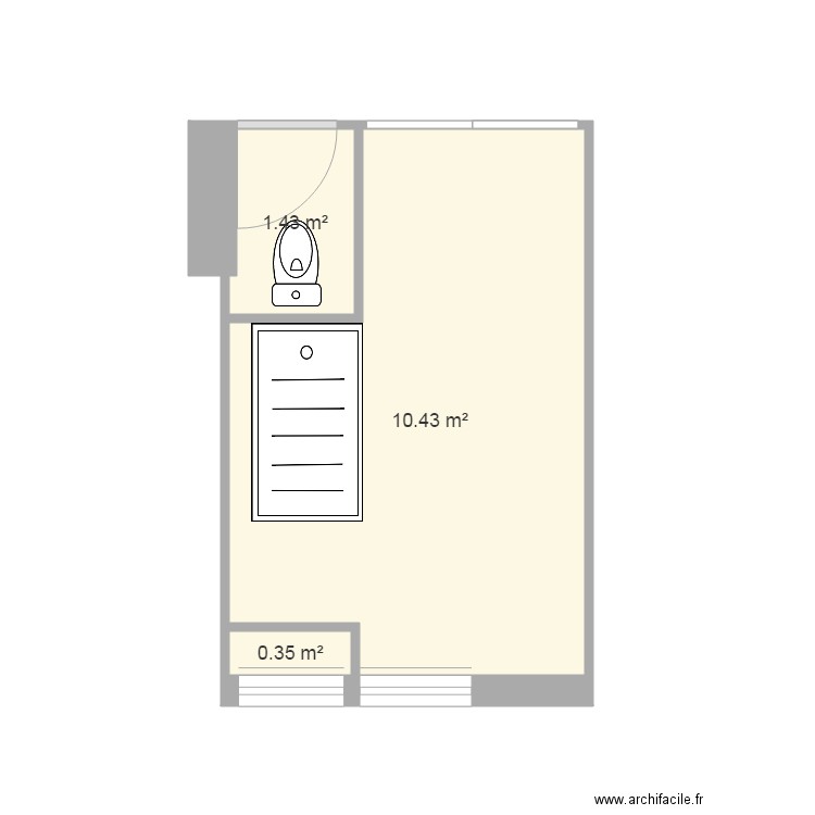 SdB Paccots Option 1. Plan de 0 pièce et 0 m2