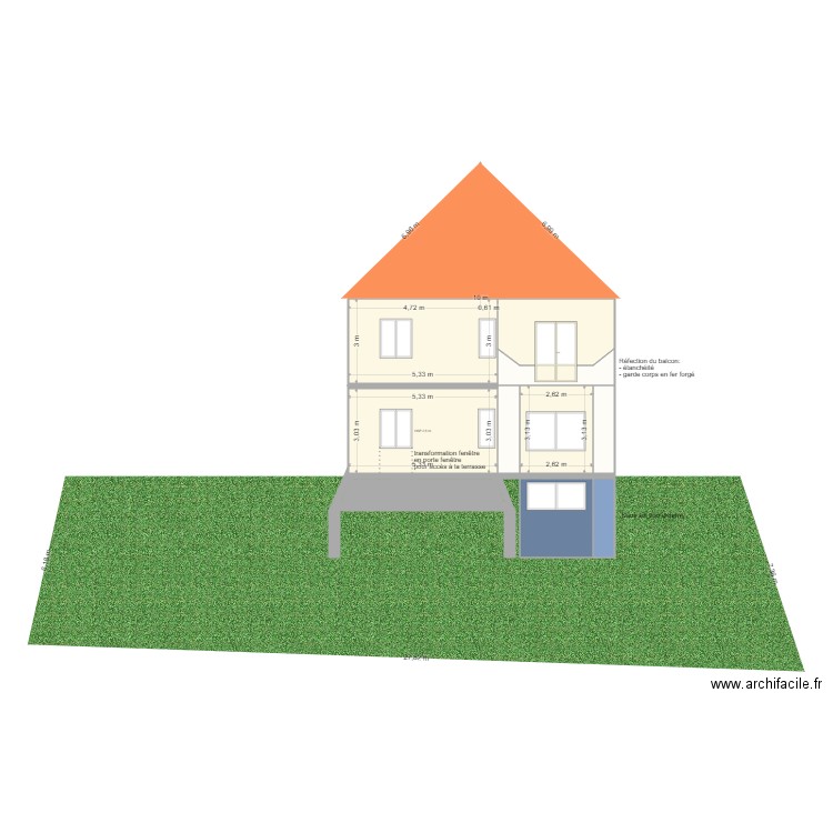 plan de masse facade avec modifications. Plan de 0 pièce et 0 m2