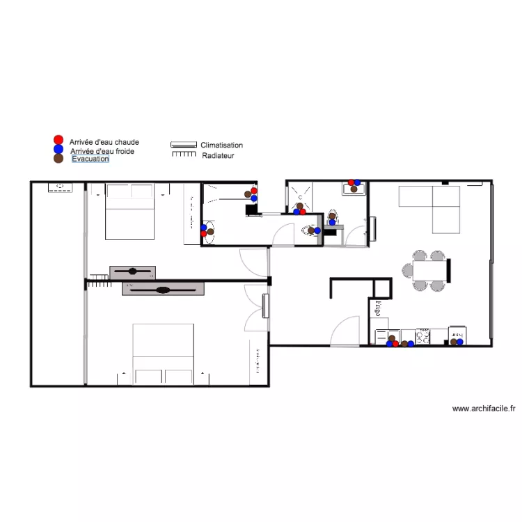 Plan Cannes projet plomberie. Plan de 