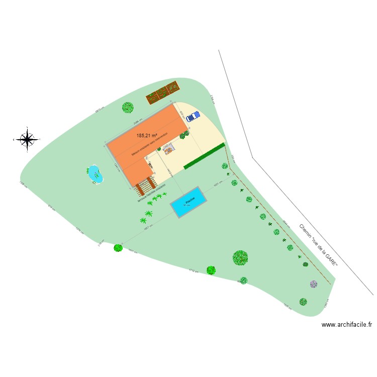 Pascale DEJEUX. Plan de 1 pièce et 185 m2