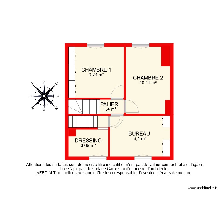 BI 8347 ETAGE 2 PASCAL. Plan de 7 pièces et 36 m2