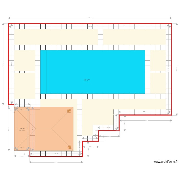 plan terrasse piscine. Plan de 0 pièce et 0 m2