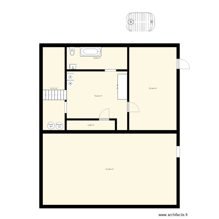 sous sol. Plan de 0 pièce et 0 m2