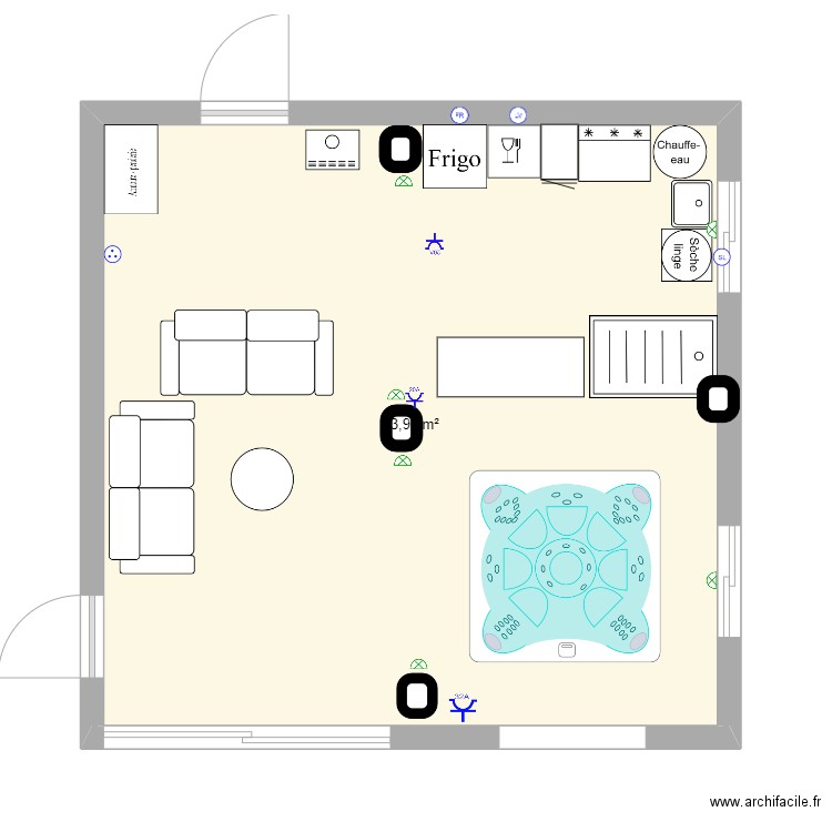 toulongeon grange. Plan de 1 pièce et 44 m2