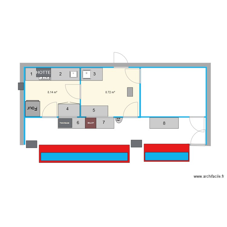 Boucherie meubles inox 1. Plan de 0 pièce et 0 m2