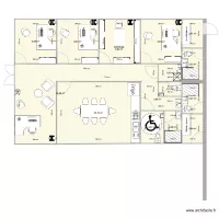Bureaux 100m2 modifi&eacute;  avec vestiaire atelier  imprimante