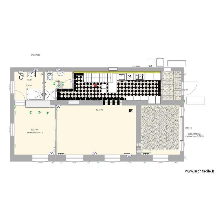 PLAN BIRIATOU 1er COCINA & SOLS. Plan de 0 pièce et 0 m2