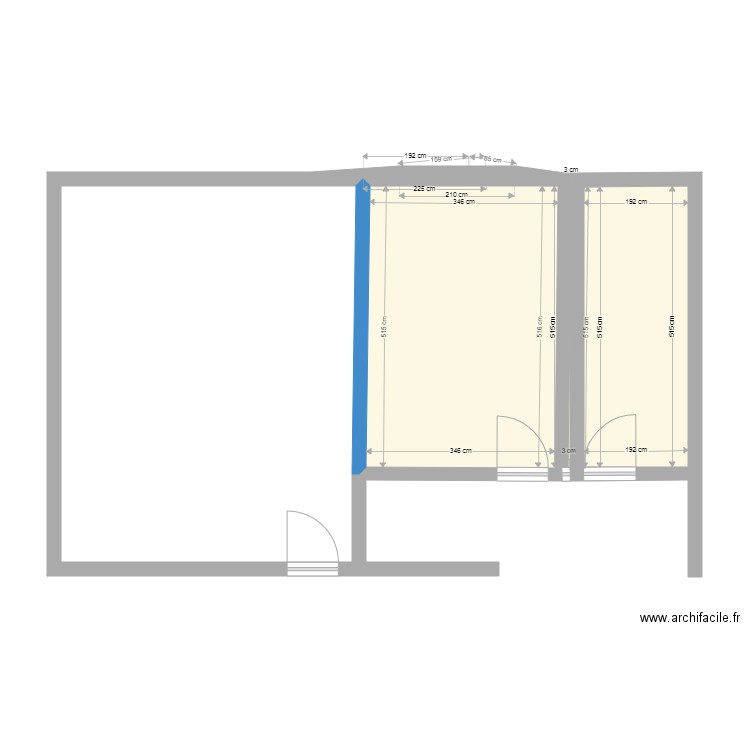 menton1. Plan de 4 pièces et 28 m2