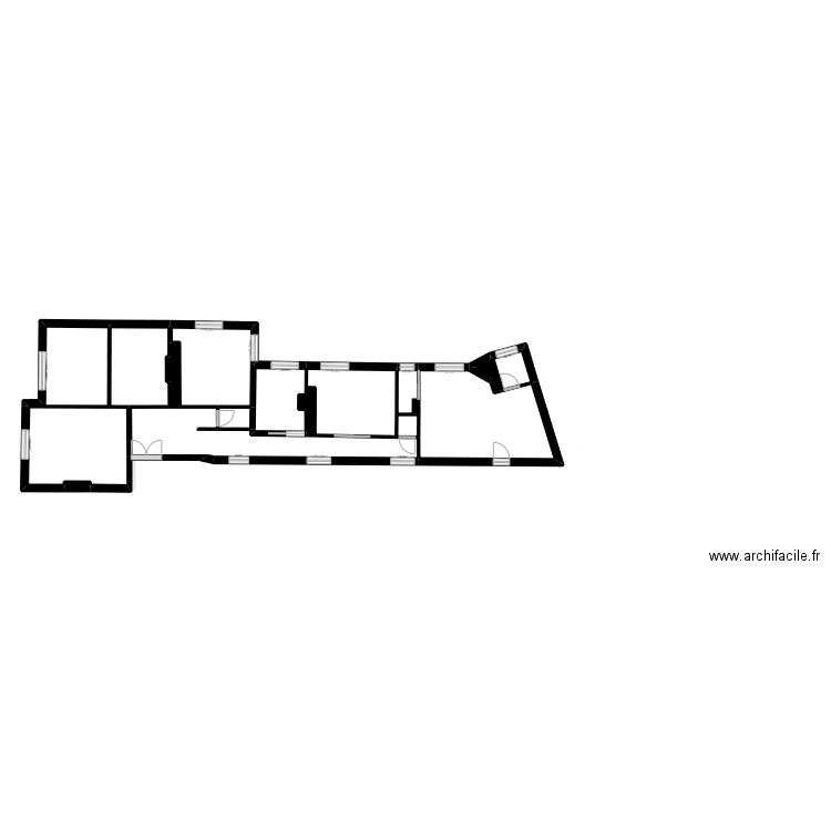 plan archi vierge sans cotes. Plan de 18 pièces et 114 m2