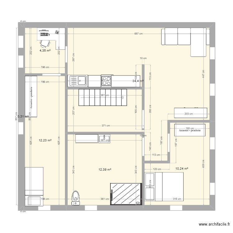 etage 1 . Plan de 0 pièce et 0 m2