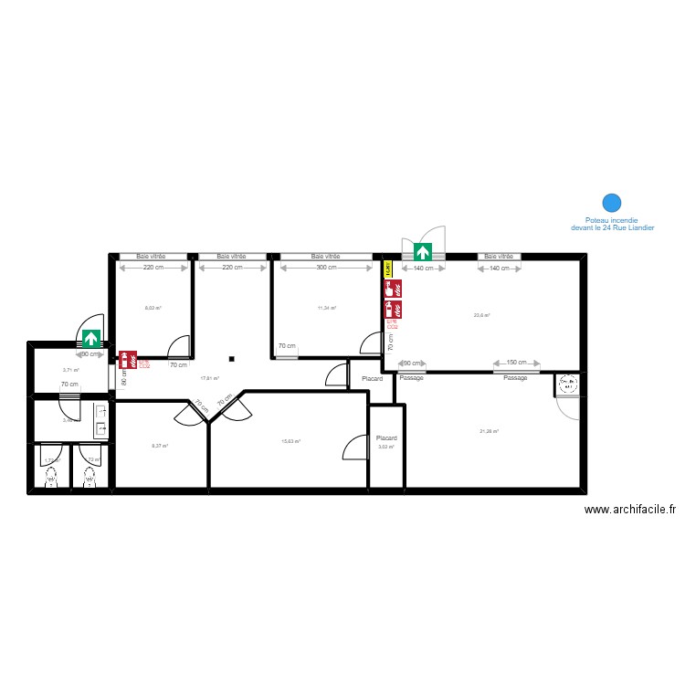 PASS VILLE - MS . Plan de 14 pièces et 122 m2