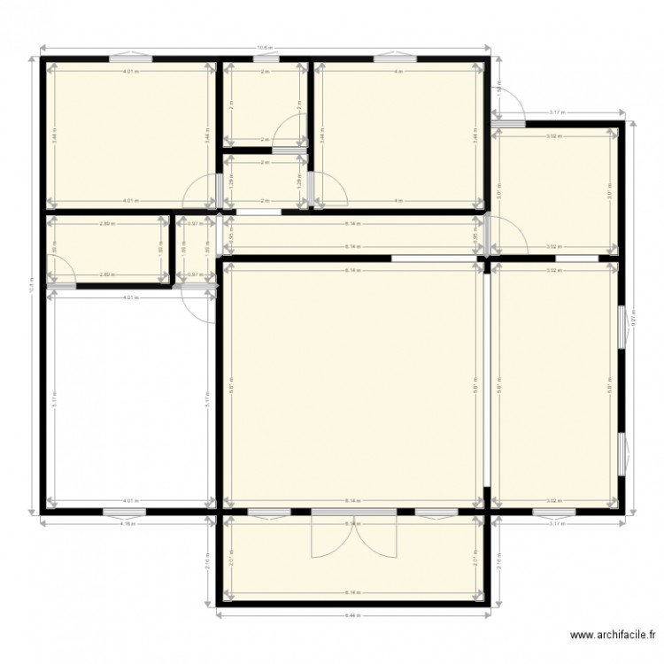 NDEBAH. Plan de 12 pièces et 141 m2