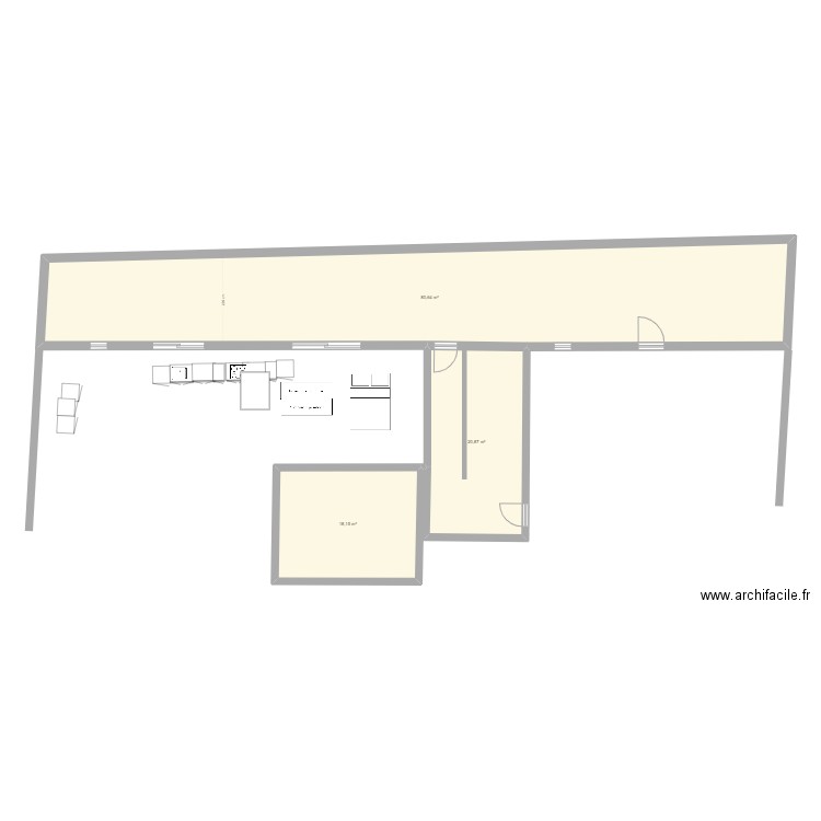 PLAN5. Plan de 3 pièces et 120 m2