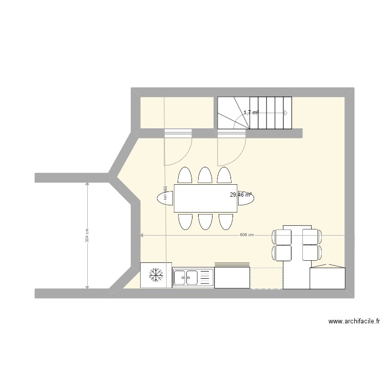 SEC. Plan de 5 pièces et 63 m2