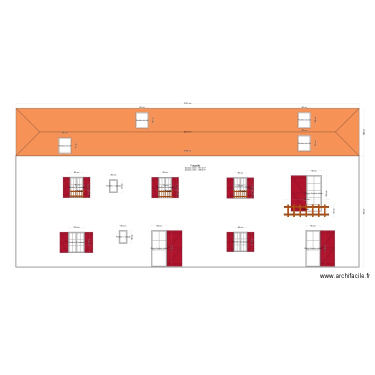 Façade Arr - OUEST. Plan de 0 pièce et 0 m2