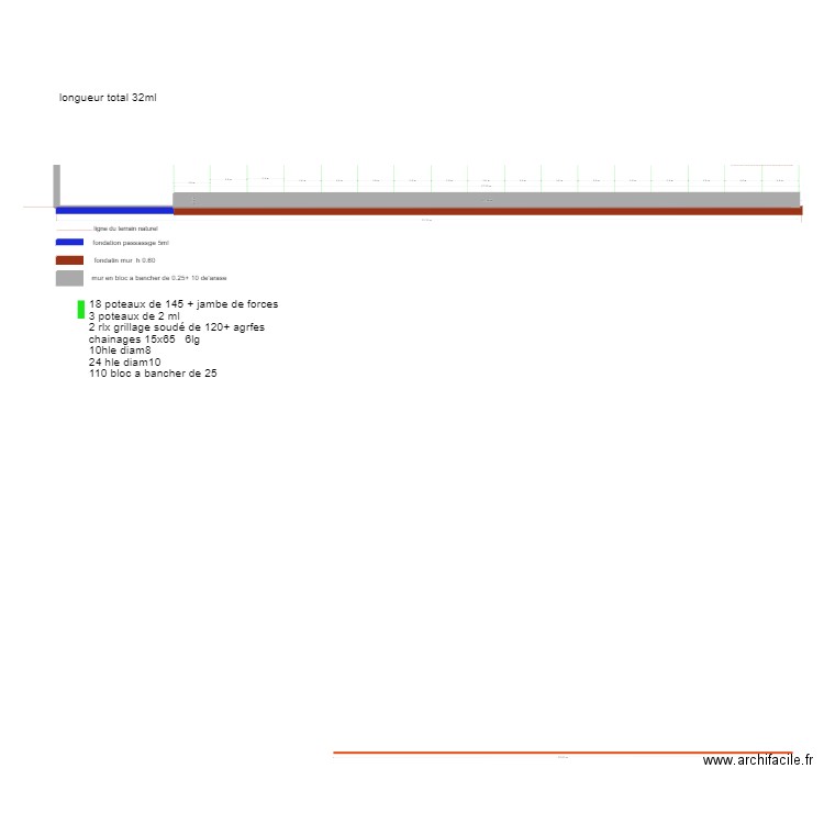 mur complet. Plan de 0 pièce et 0 m2