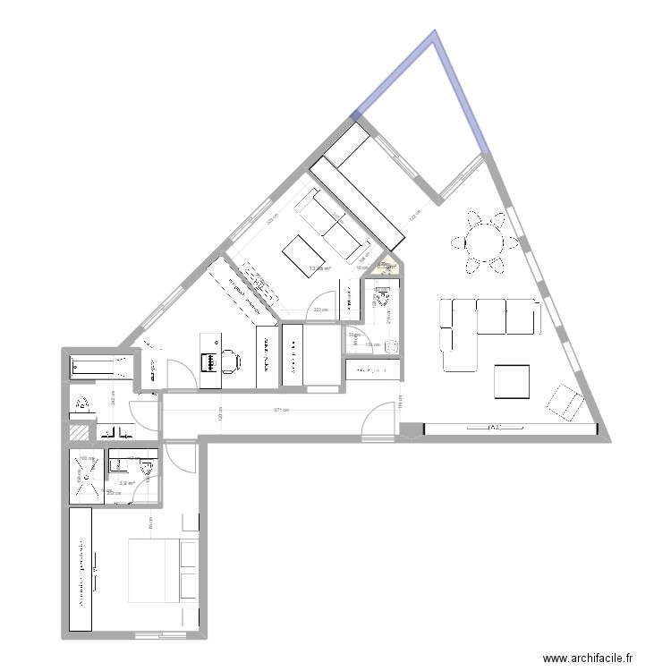 Bradshaw - Projet V2. Plan de 5 pièces et 21 m2