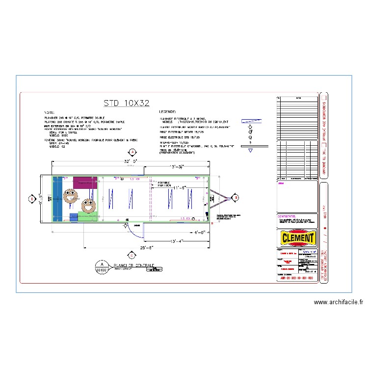 10x32 gabarit. Plan de 0 pièce et 0 m2