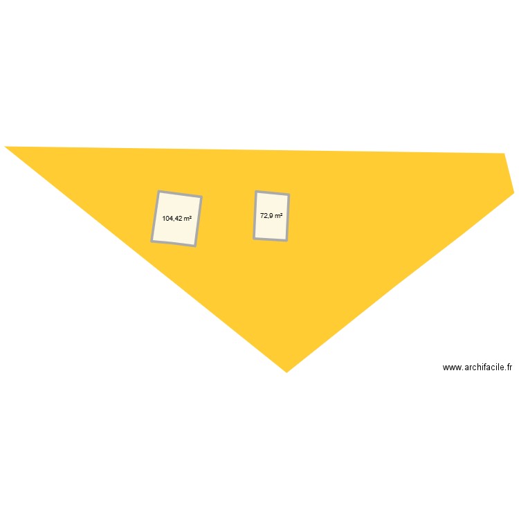 Parcelle. Plan de 2 pièces et 177 m2