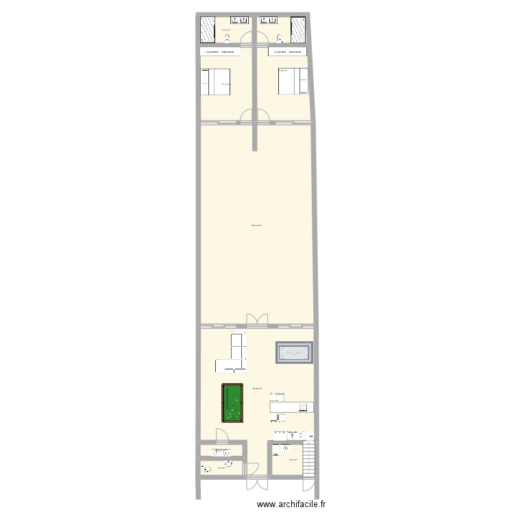 Imi ouadar. Plan de 8 pièces et 220 m2