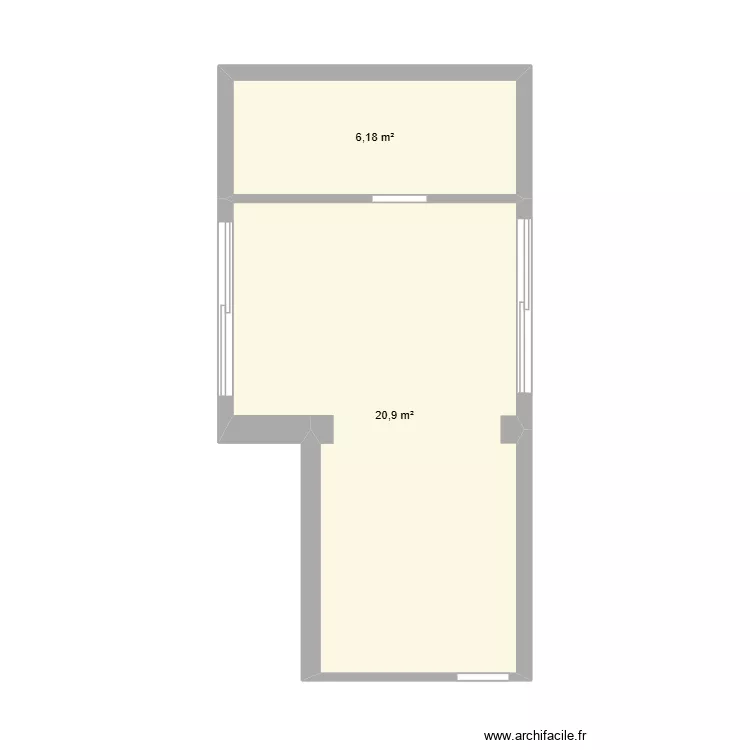 CCC. Plan de 2  et 27 m²