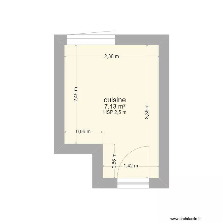 xvb. Plan de 1  et 7 m²