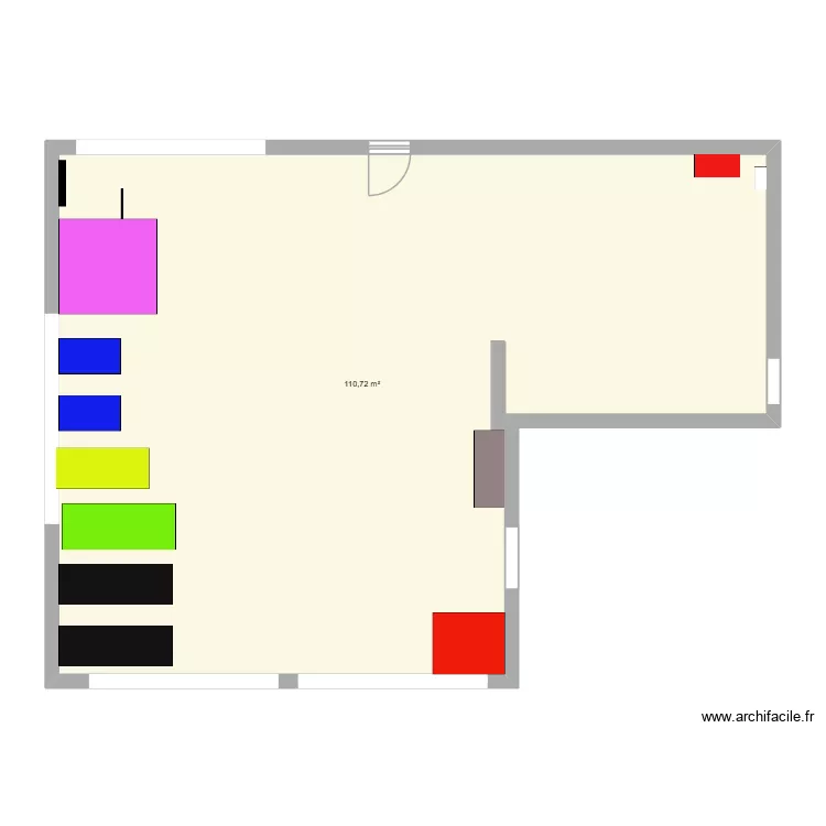 salle sport. Plan de 1  et 111 m²