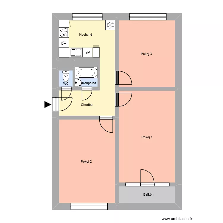 Resslova 512, byt 7. Plan de 13  et 193 m²