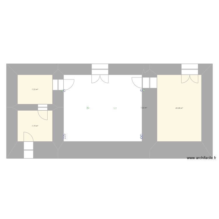 maison. Plan de 4 pièces et 37 m2